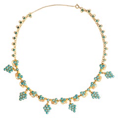Turquoise and Yellow Gold 18k Necklace