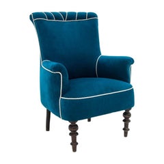 Turquoise Armchair Art Nouveau Style, 1950s