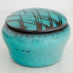 Turquoise Art Deco WMF Ikora Jar with Lid Germany 1920