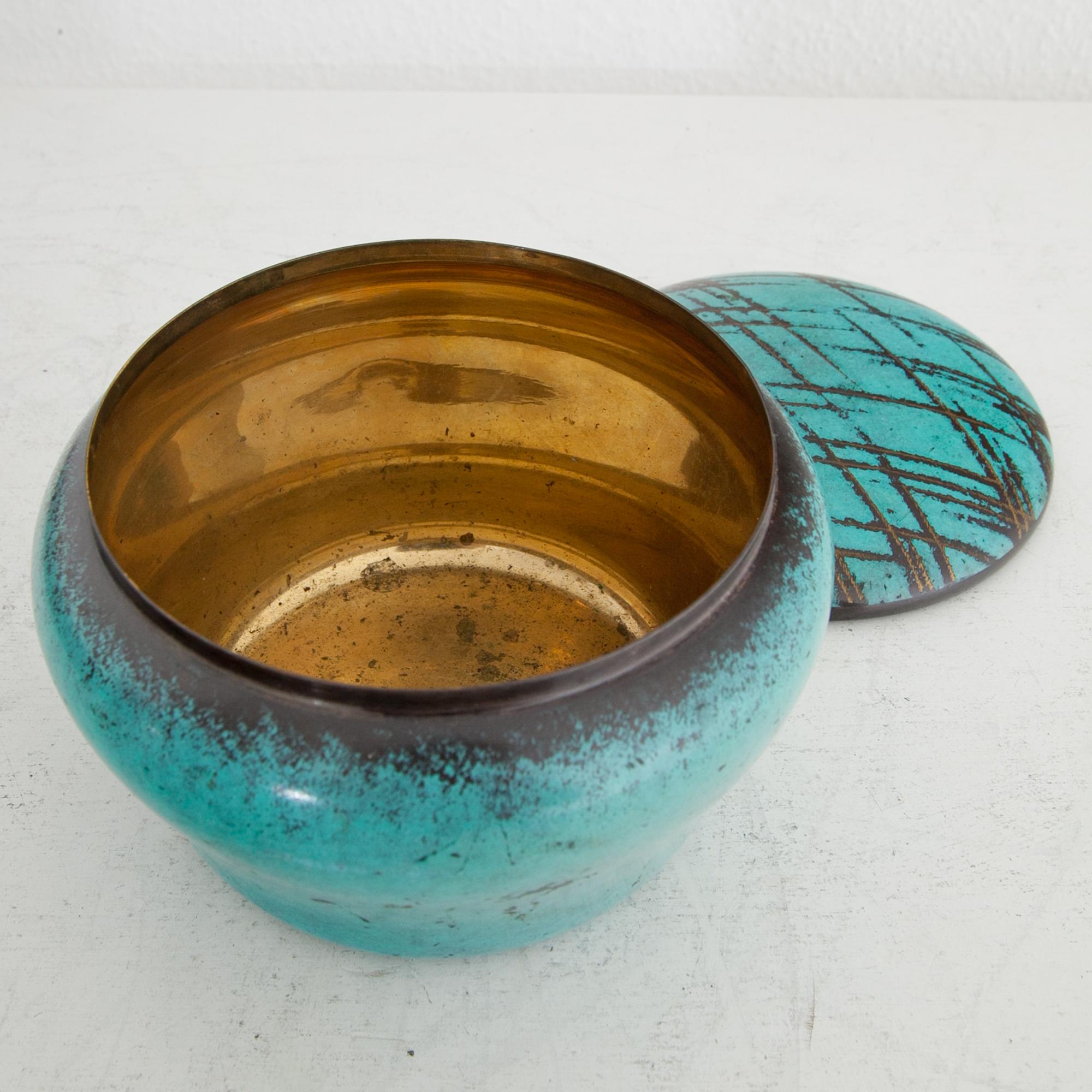 Turquoise Art Deco WMF Ikora Jar with Lid Germany 1920 For Sale 2