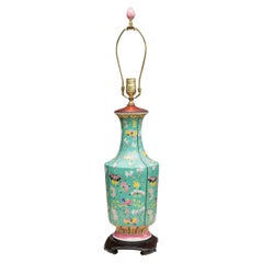 Turquoise Asian Vase as a Table Lamp