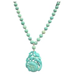 Collier à pendentifs en perles de turquoise