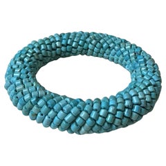 Vintage Boho Turquoise Beaded Bangle