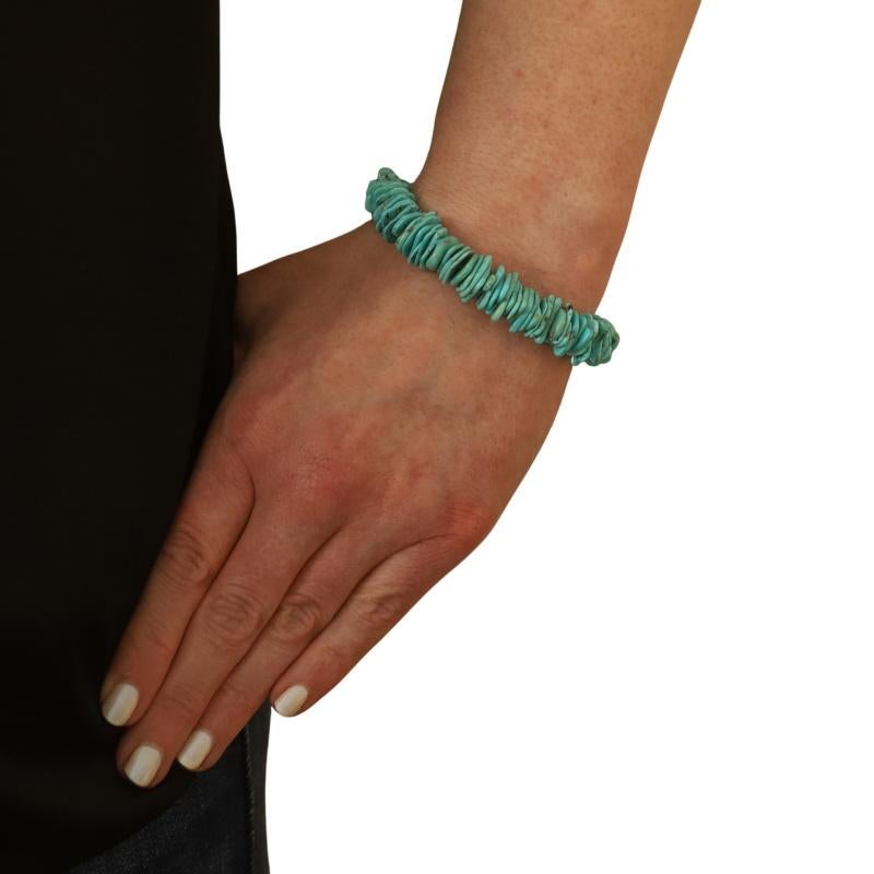 Pulsera de cuentas de turquesa 7 3/4