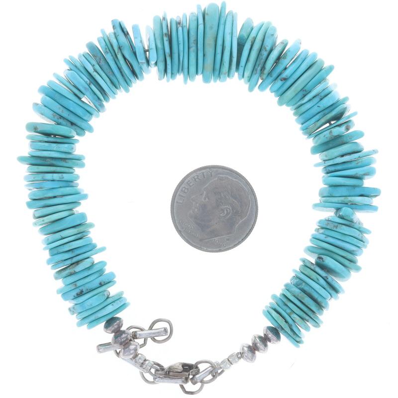Pulsera de cuentas de turquesa 7 3/4