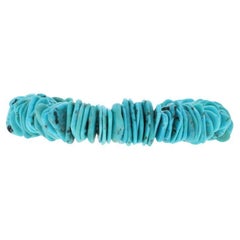 Turquoise Beaded Bracelet 7 3/4" 7 1/2" Beads Adjustable