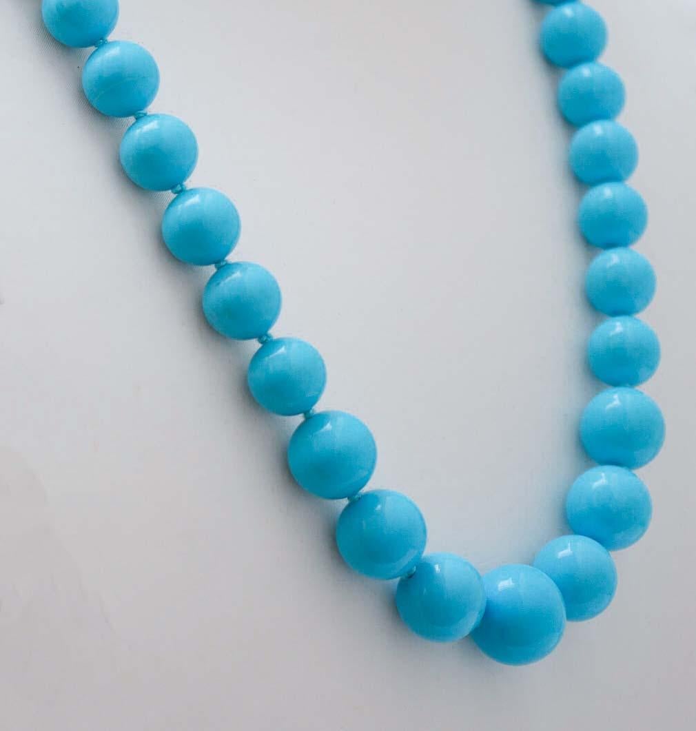 Rétro Turchese  Collana di perline. in vendita