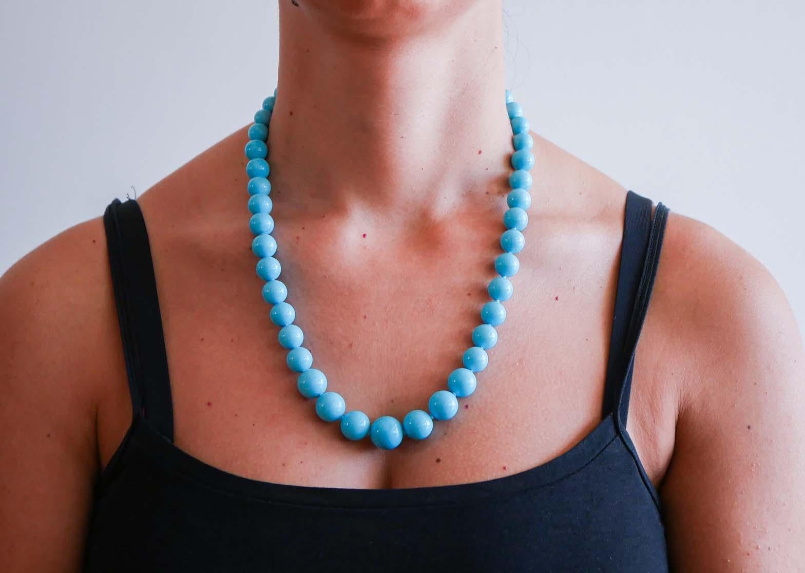 Turchese  Collana di perline. In condizioni buone in vendita a Marcianise, Marcianise (CE)