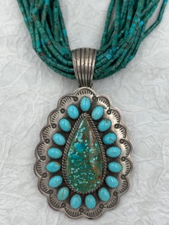 Turquoise Beaded Necklace with Turquoise Pendant