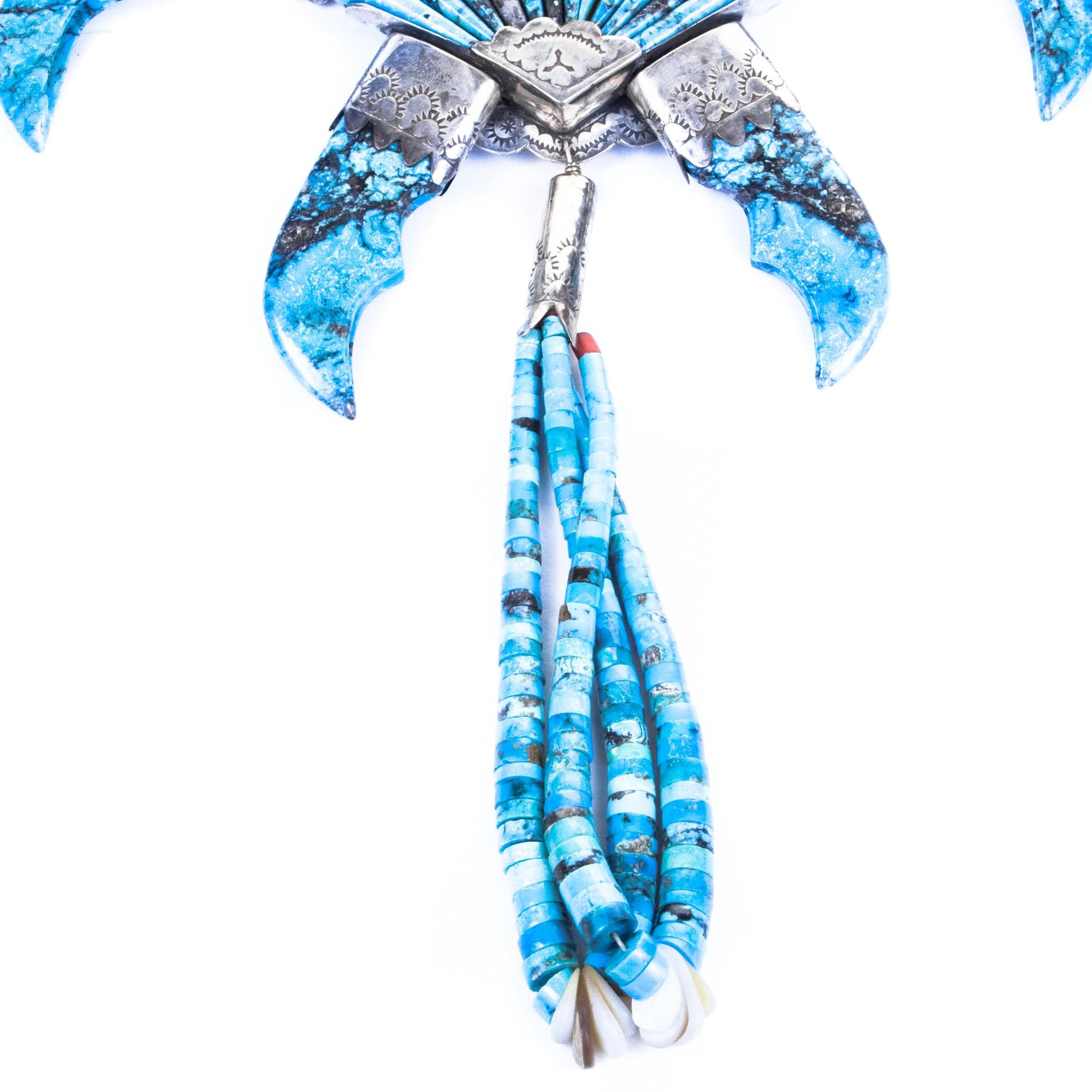 Türkis-Blaue Schraffurblüte mit Bärenklauen (Indigene Kunst (Nord-/Südamerika)) im Angebot