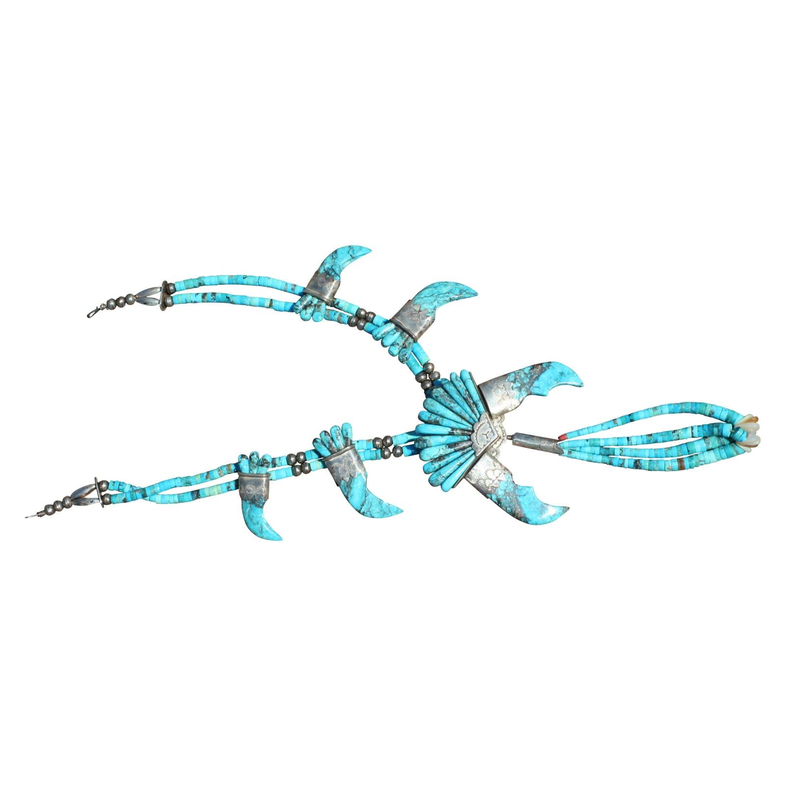 turquoise bear claw necklace