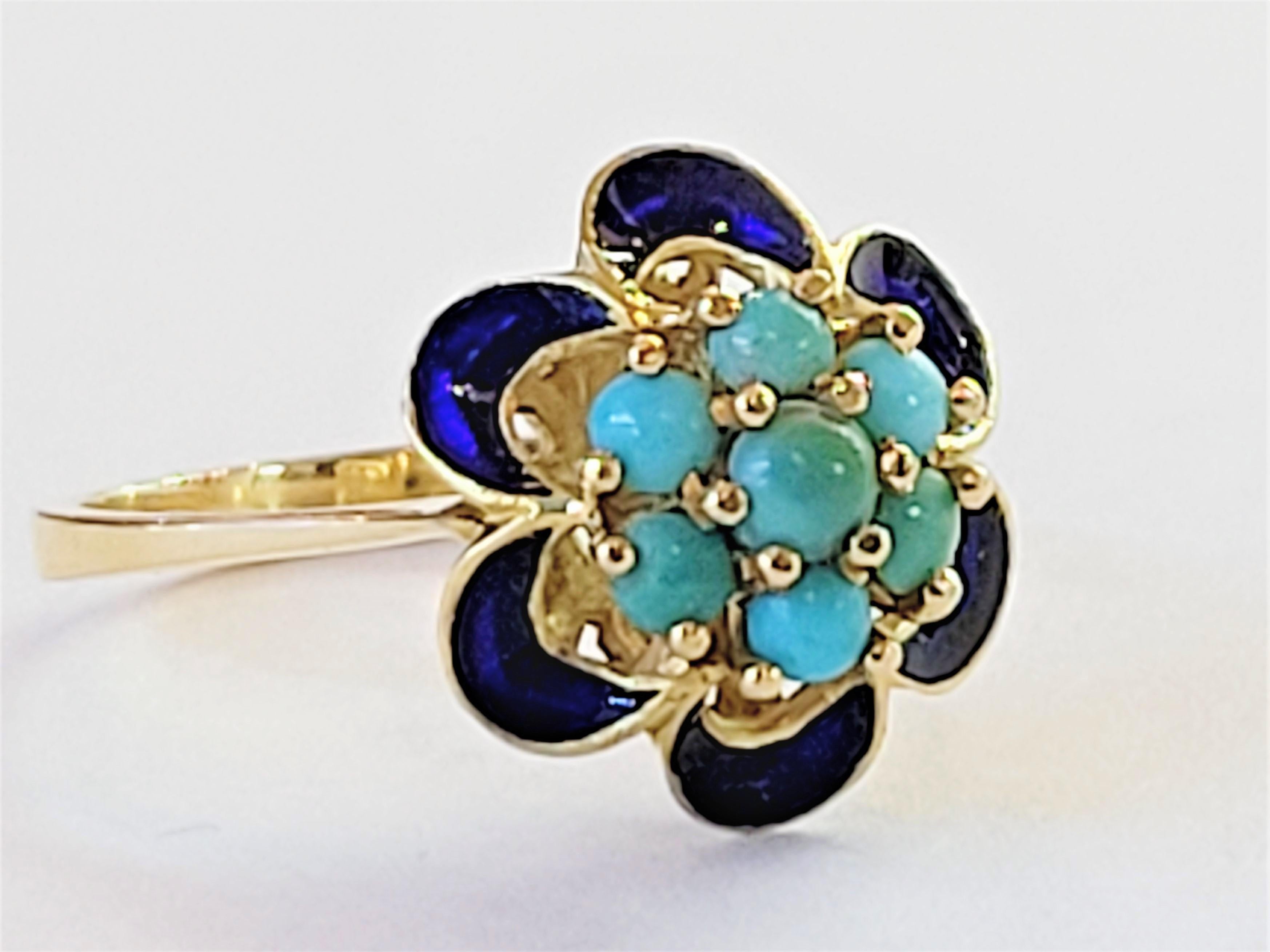 Round Cut Turquoise Beauty. For Sale