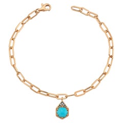 Turquoise Birthstone Bracelet in 14K Rose Gold, December by Selda Jewellery