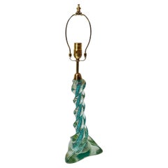 Lampada in vetro soffiato turchese