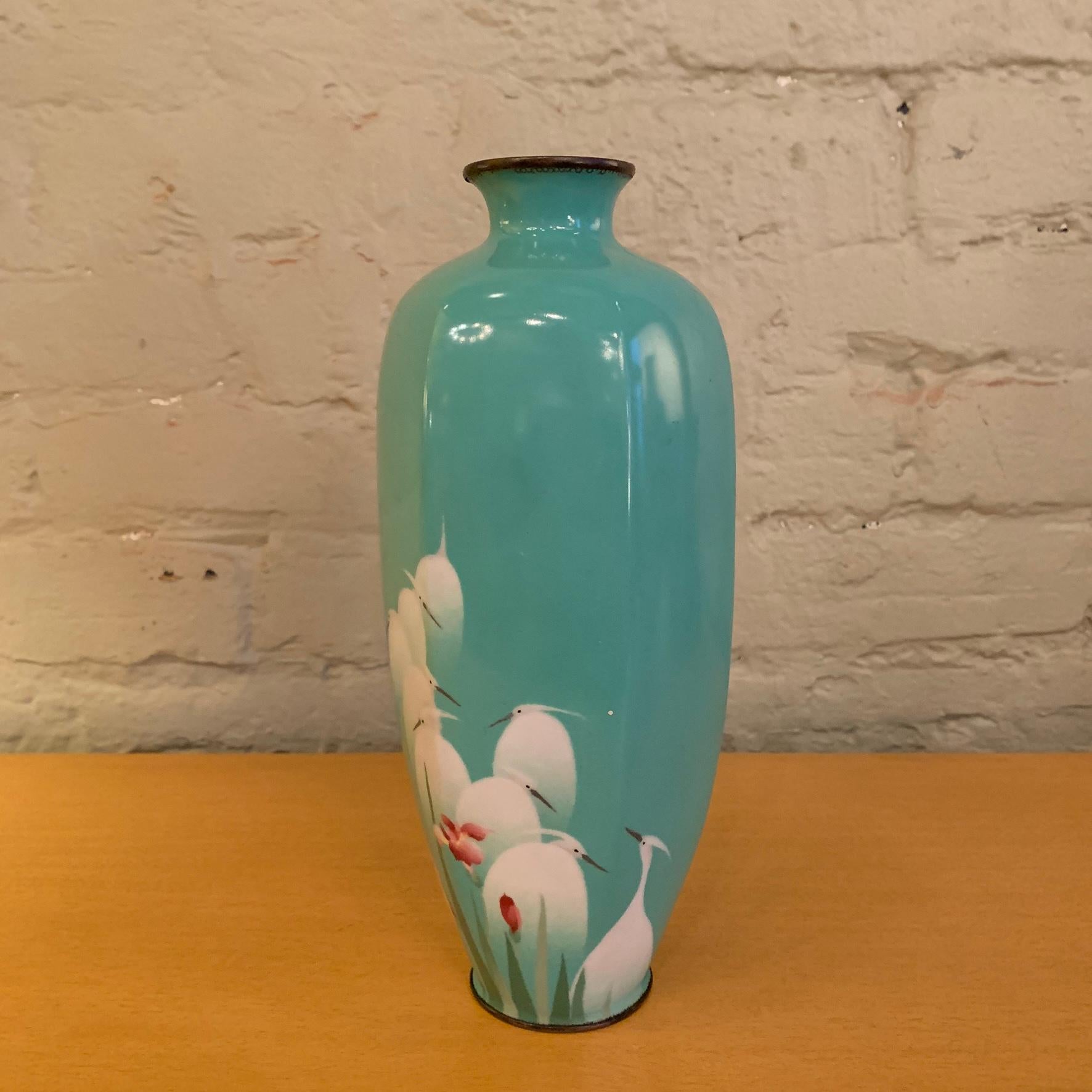 Türkisblaue Emaille-Vase über Kupfervase, China (Art déco) im Angebot
