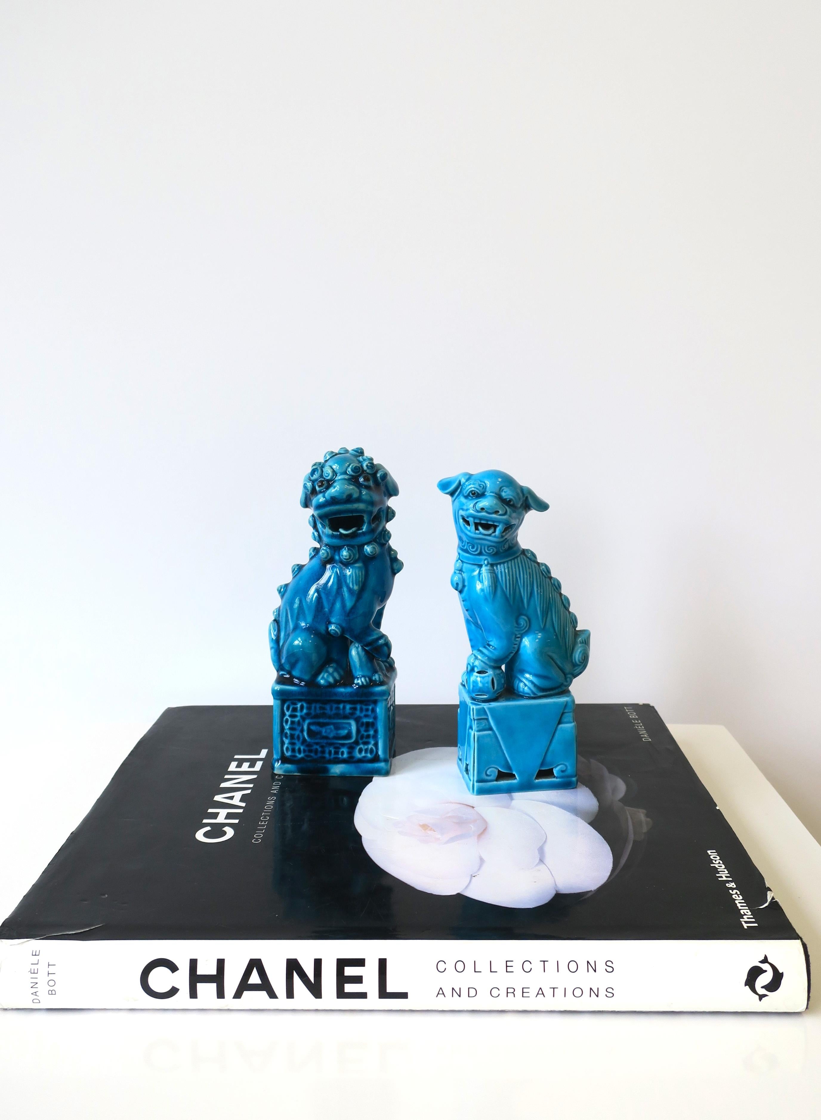 20th Century Blue Foo Lion Dog Decorative Object, circa 1960s For Sale