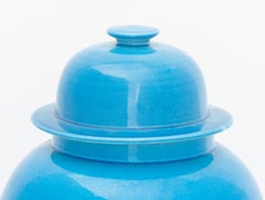 Turquoise Blue Glazed Porcelain Ginger Jar