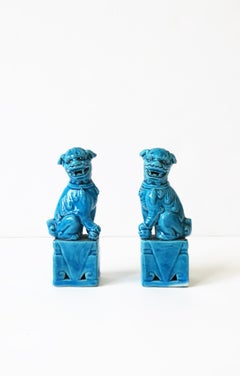 Turquoise Blue Lion Foo Dogs