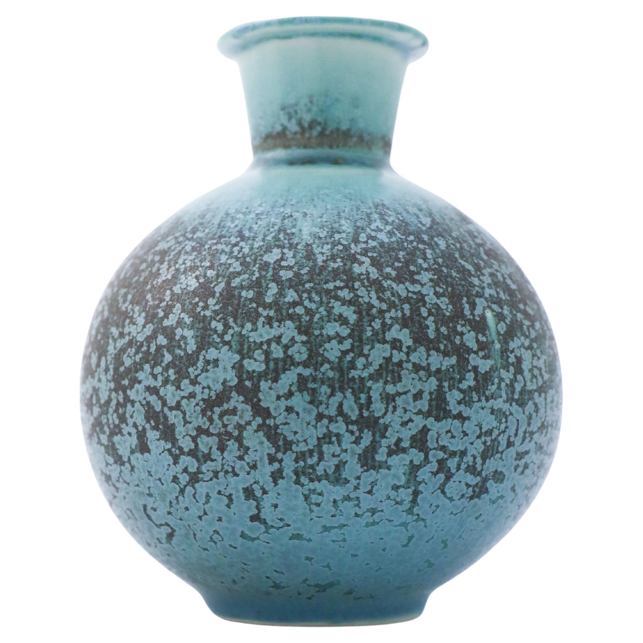 Turquoise / Blue Vase with Spectacular Glaze Berndt Friberg Selecta Gustavsberg