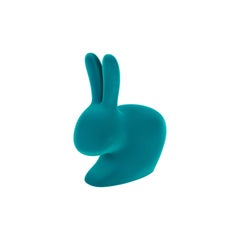 In Stock in Los Angeles, Blue / Turquoise Velvet Baby Rabbit Chair