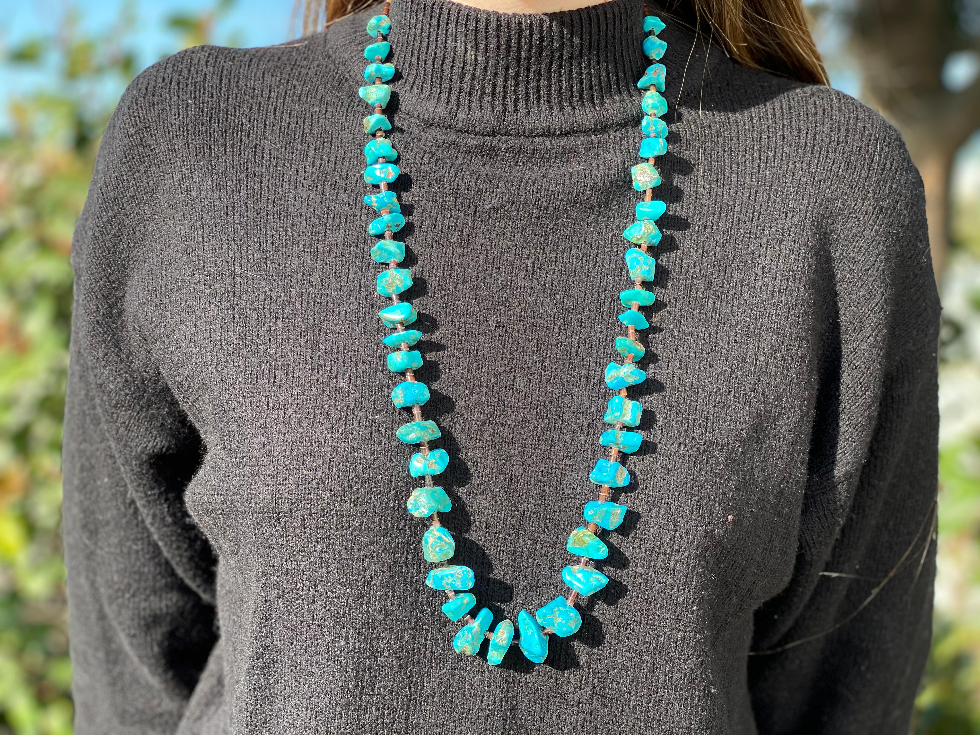 Perles de rochers en turquoise naturelle