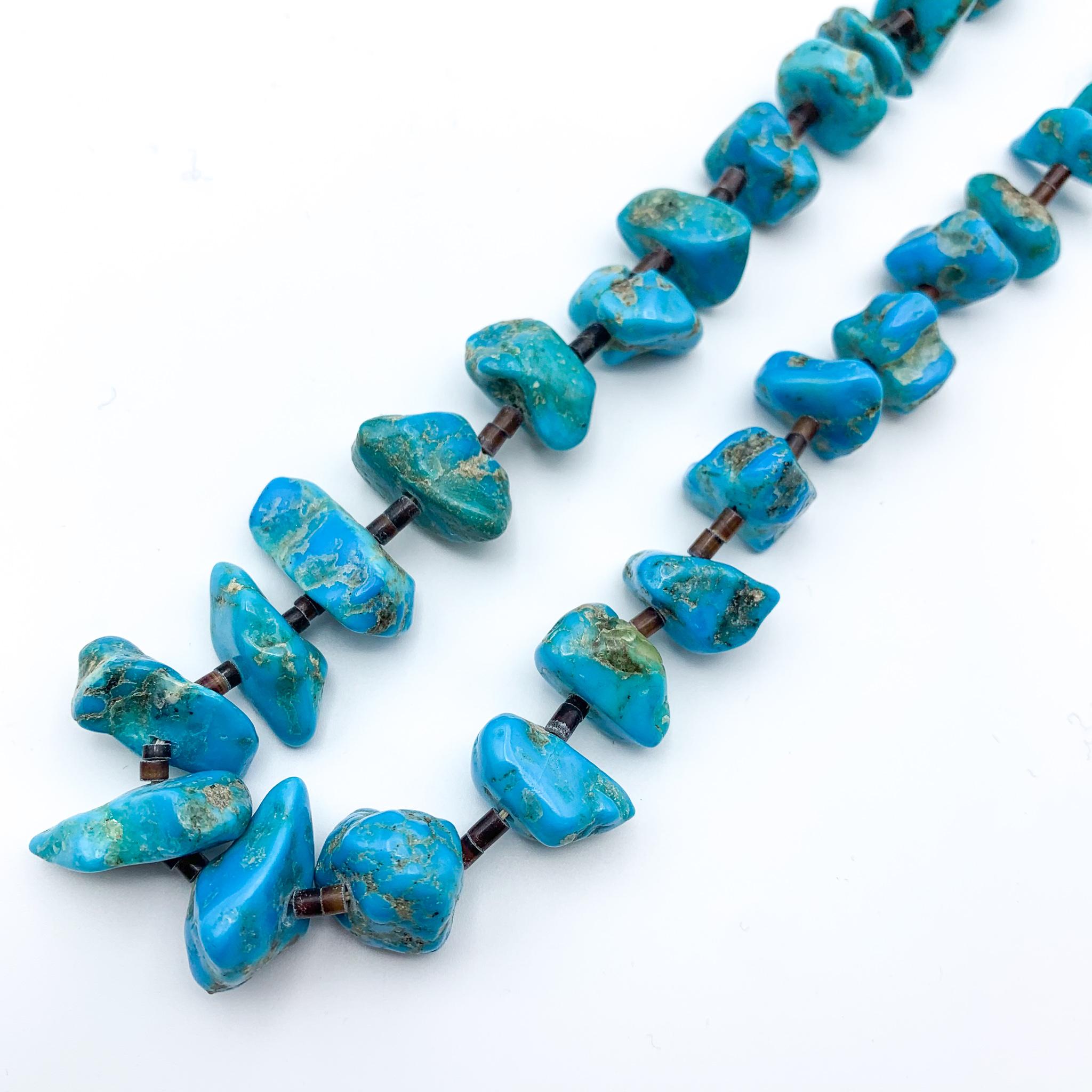 Bead Turquoise Boulder Necklace For Sale
