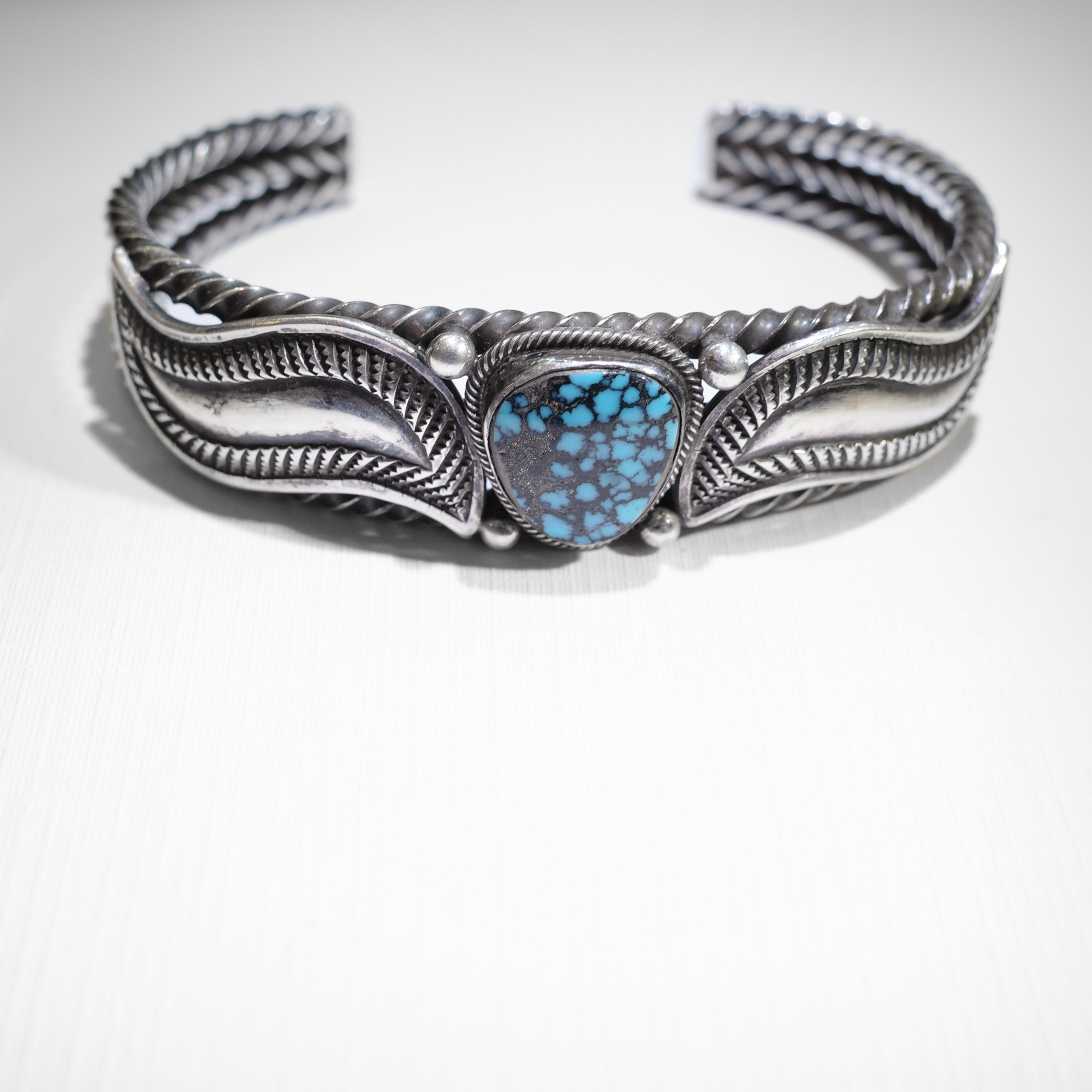 Turquoise Bracelet Lander Blue Rarest Turquoise on Earth, Certified Authentic For Sale 1