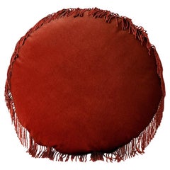 Turquoise Brick Velvet Deluxe Handmade Round Cushion