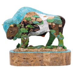 Türkis-Buffel-Skulptur