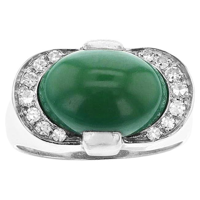 Turquoise Cabochon and Diamond Ring, 18k