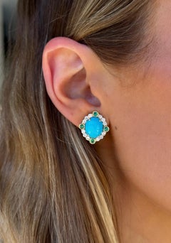 Turquoise Cabochon Earrings