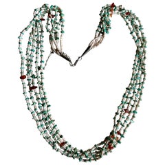 Collar Turquesa Cornalina Nativo Americano Santo Domingo Pueblo Heishi 32 Pulgadas