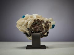 Turquoise Cavansite on Stilbite Decorative object Table top