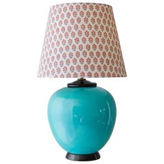 Turquoise Ceramic Art Déco Table Lamp Turquoise Ceramic Art Déco Table Lamp