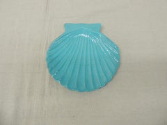 Turquoise Ceramic Clam Shell Dish