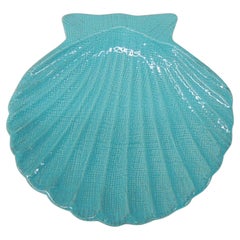Turquoise Ceramic Clam Shell Dish