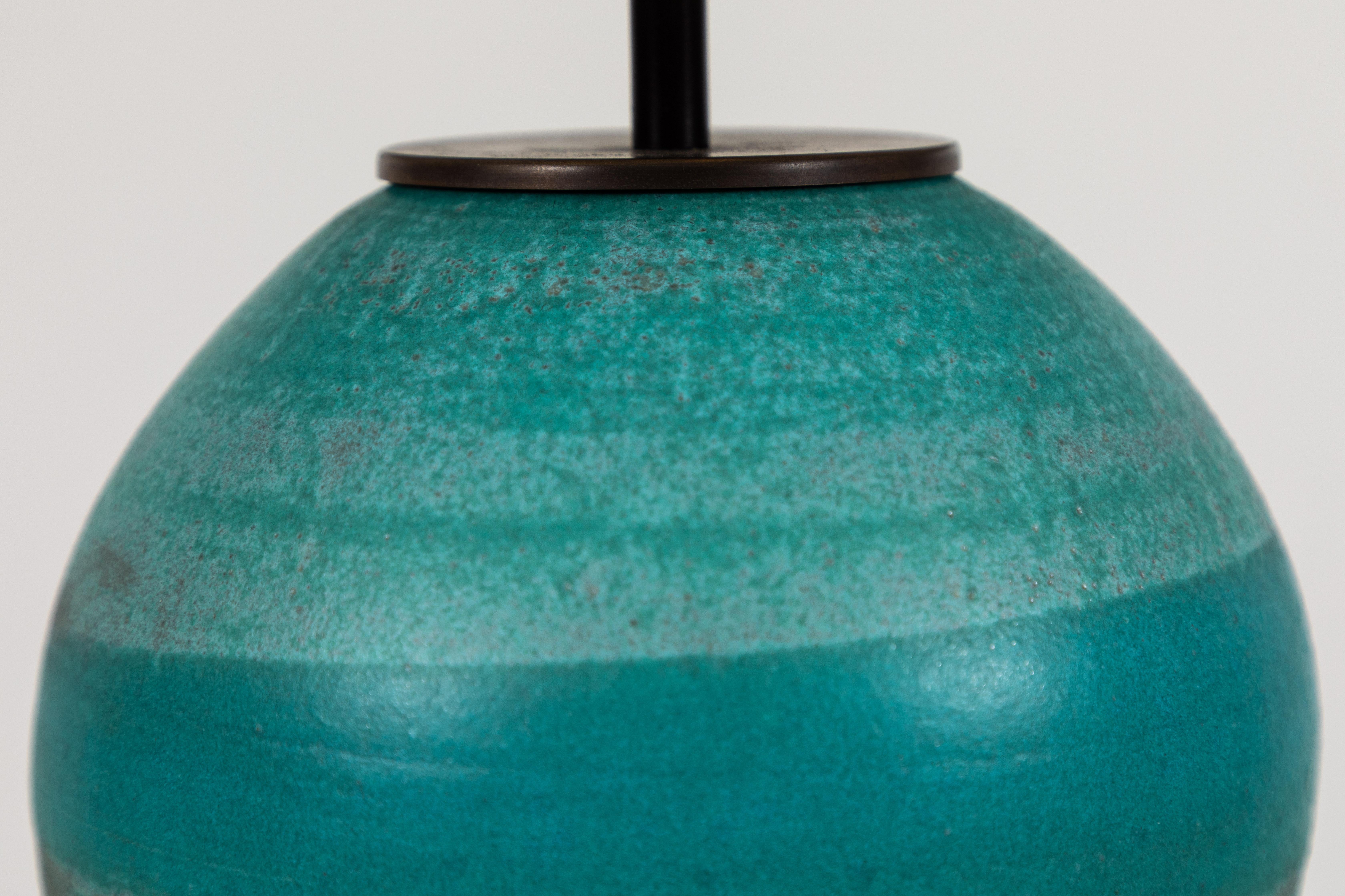 American Turquoise Ceramic Lamp by Victoria Morris for Lawson-Fenning