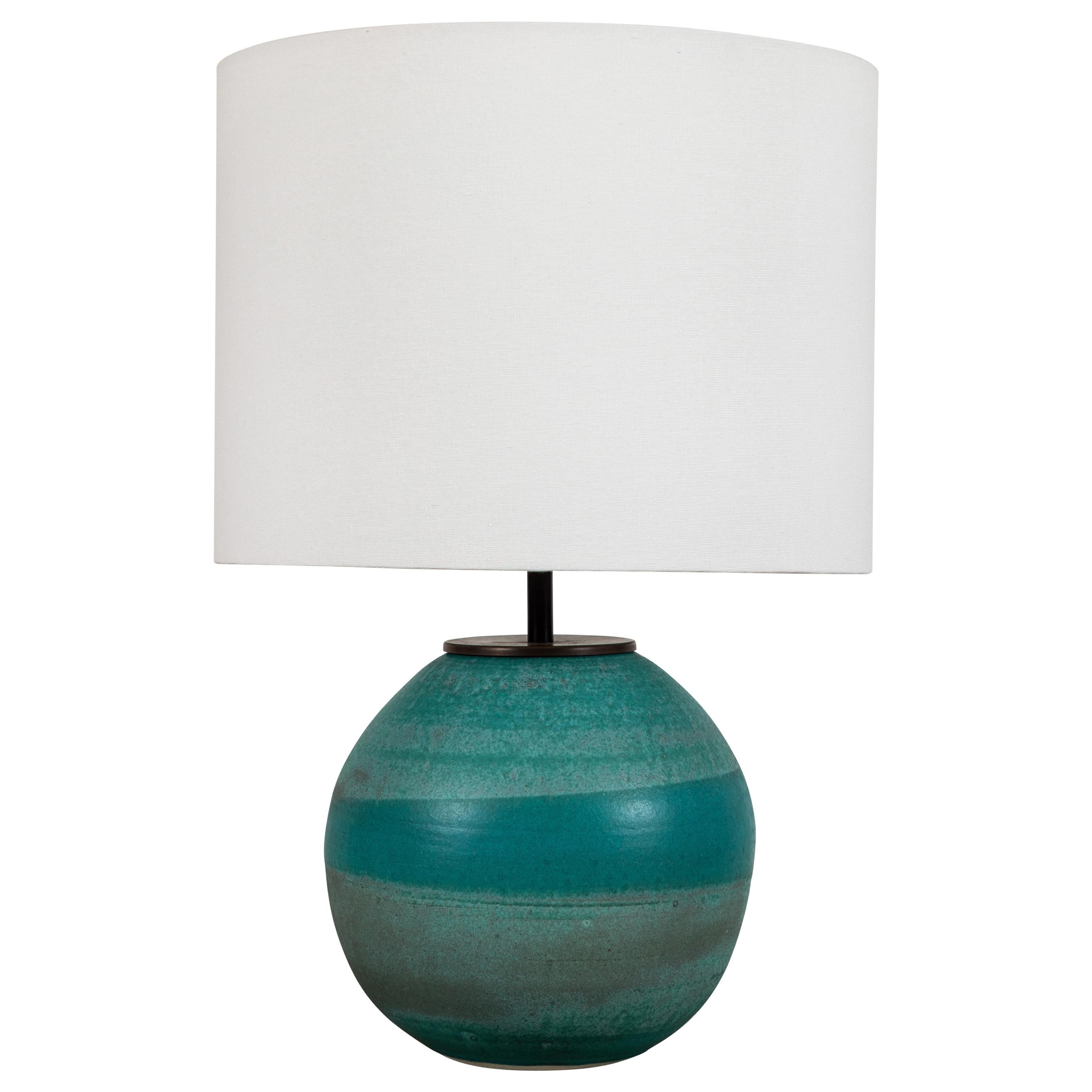Turquoise Ceramic Lamp by Victoria Morris for Lawson-Fenning