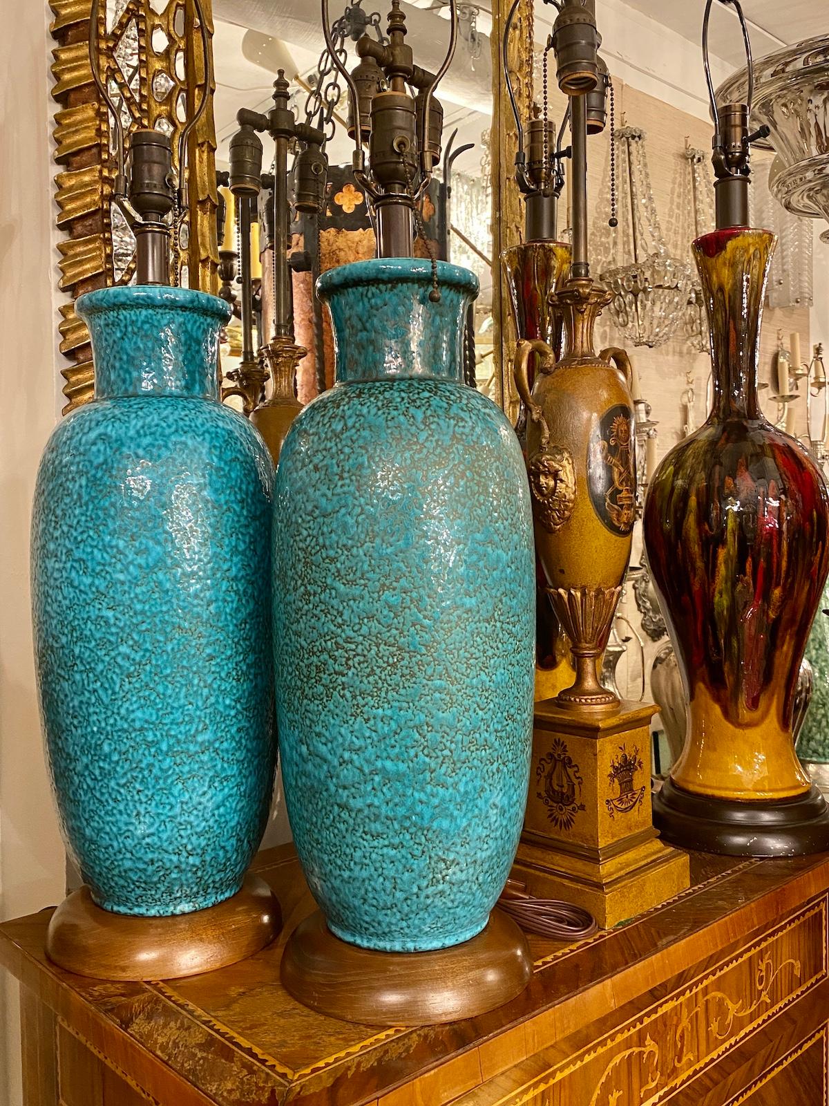 Turquoise Ceramic Lamps 1