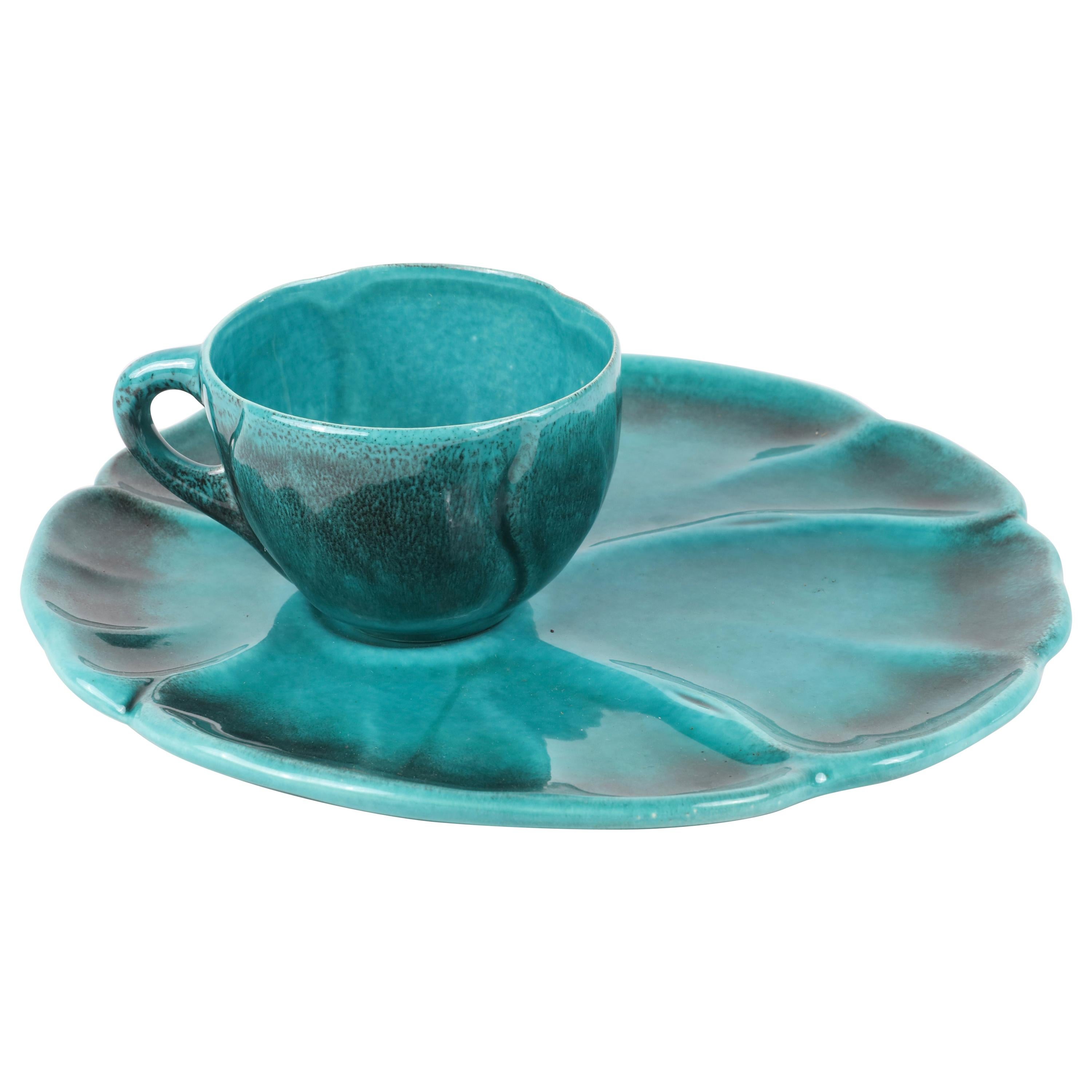 Turquoise Ceramic Luncheon Set for 12