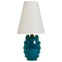 Turquoise Ceramic Table Lamp by Accolay