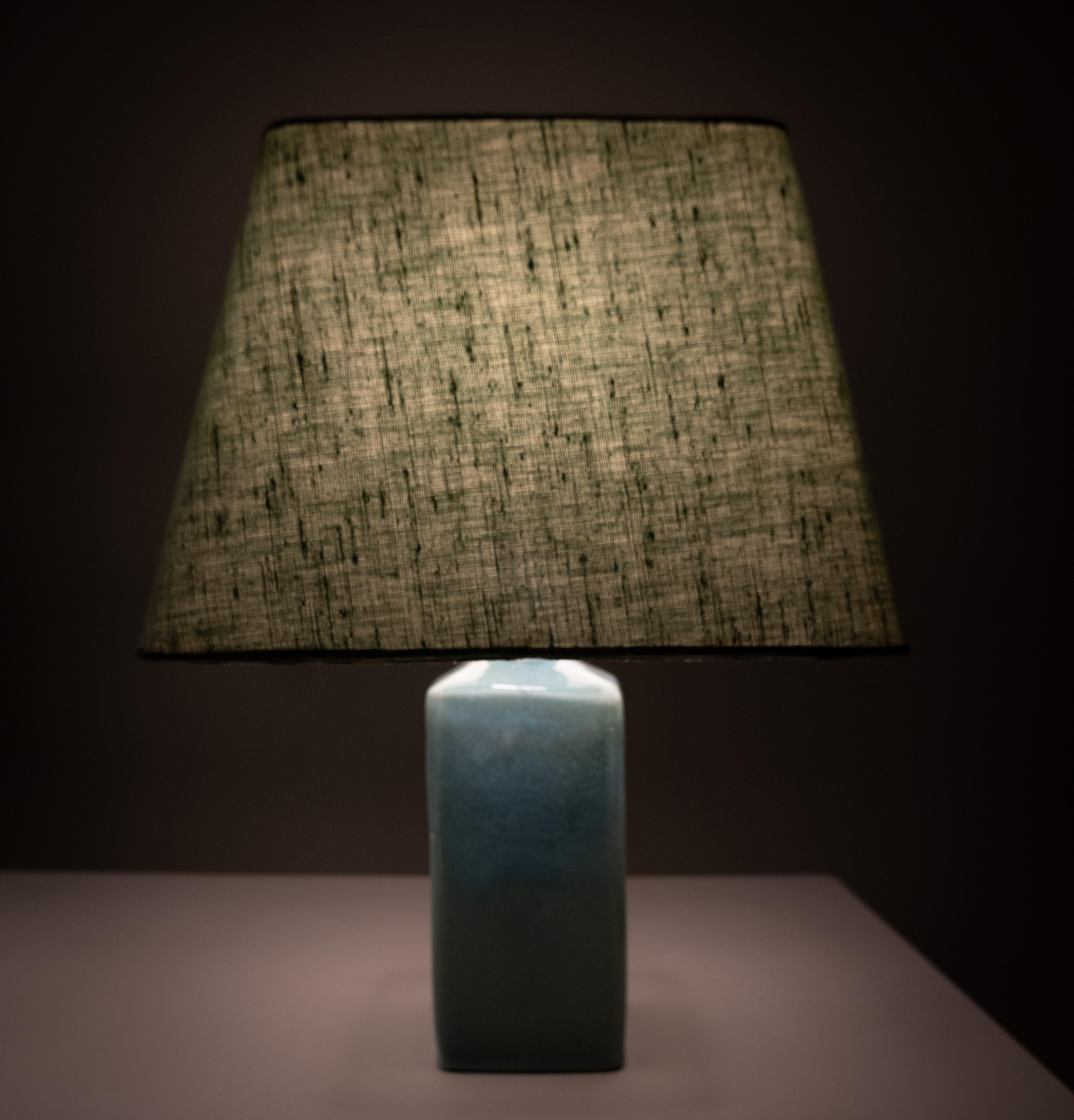 Chinese Turquoise Ceramic Table Lamps, 1970s For Sale