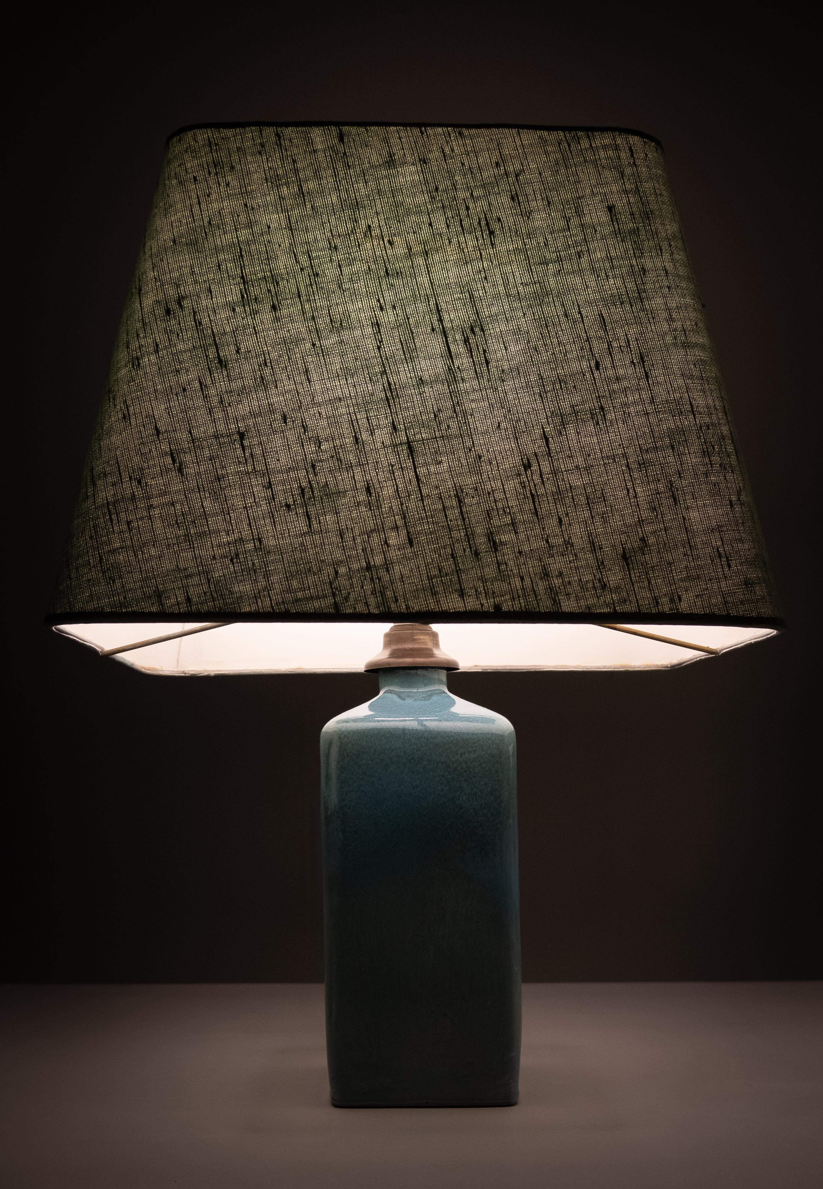 Lampes de table en céramique turquoise, années 1970 en vente 1