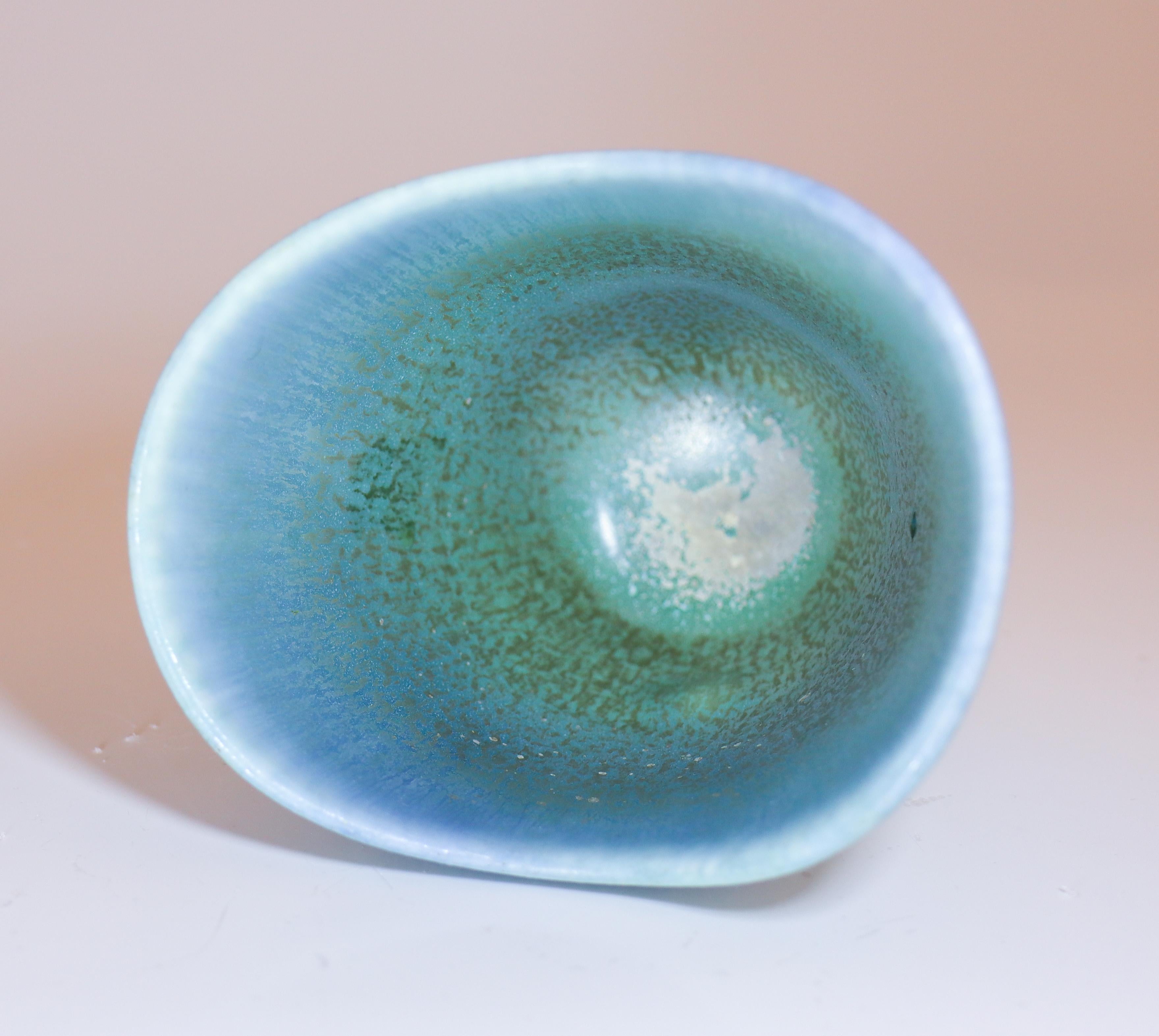 Vaso in ceramica turchese - Carl-Harry Stålhane - Rörstrand Midcentury Modern in vendita 2