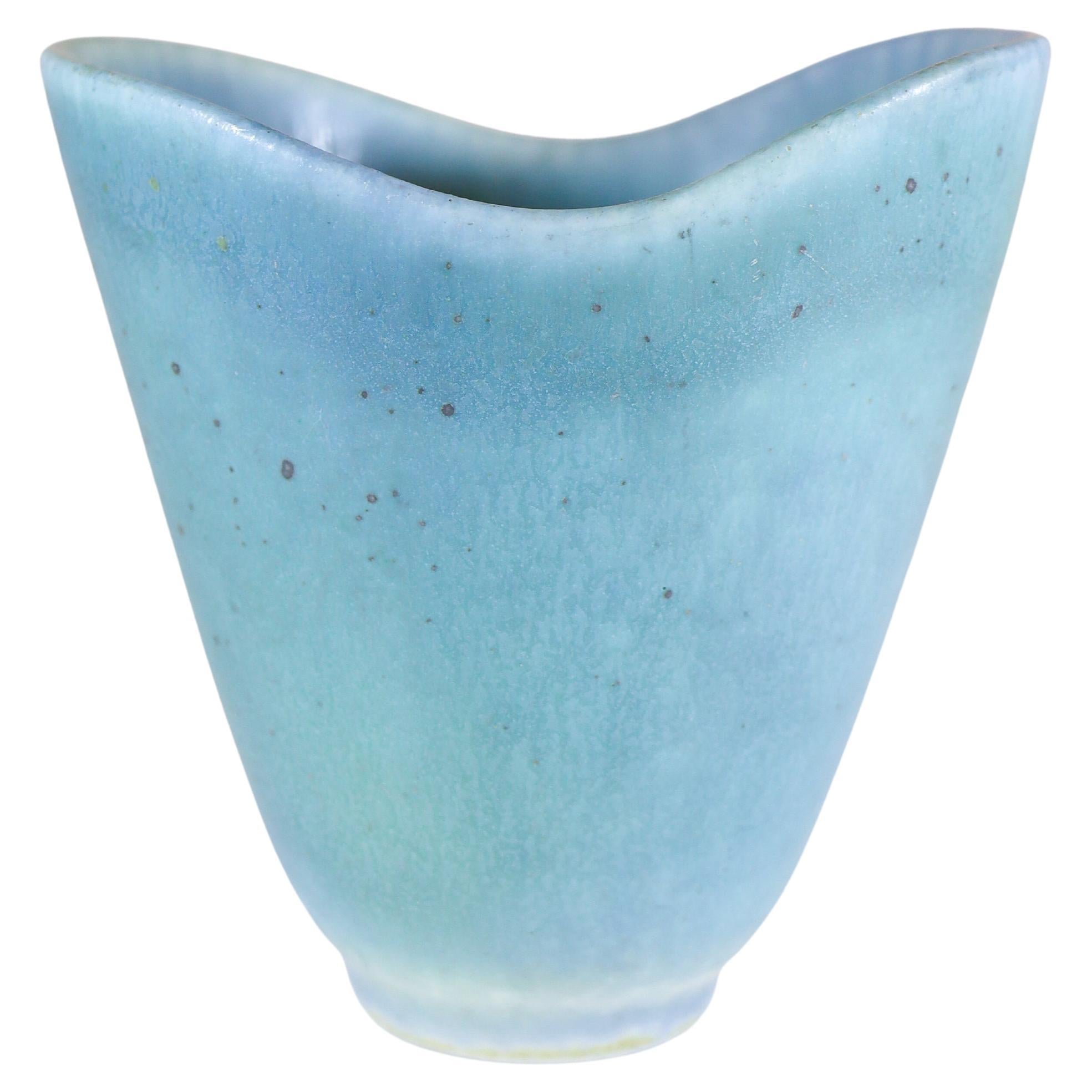 Türkisfarbene Keramikvase - Carl-Harry Stålhane - Rörstrand Midcentury Modern