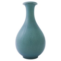 Turquoise Ceramic Vase Gunnar Nylund, Rörstrand, Scandinavian Midcentury Vintage