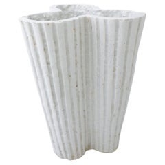 White Stoneware Vase Gunnar Nylund, Rörstrand, Scandinavian Midcentury Retro