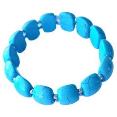 Türkisfarbenes Chiclet-Armband