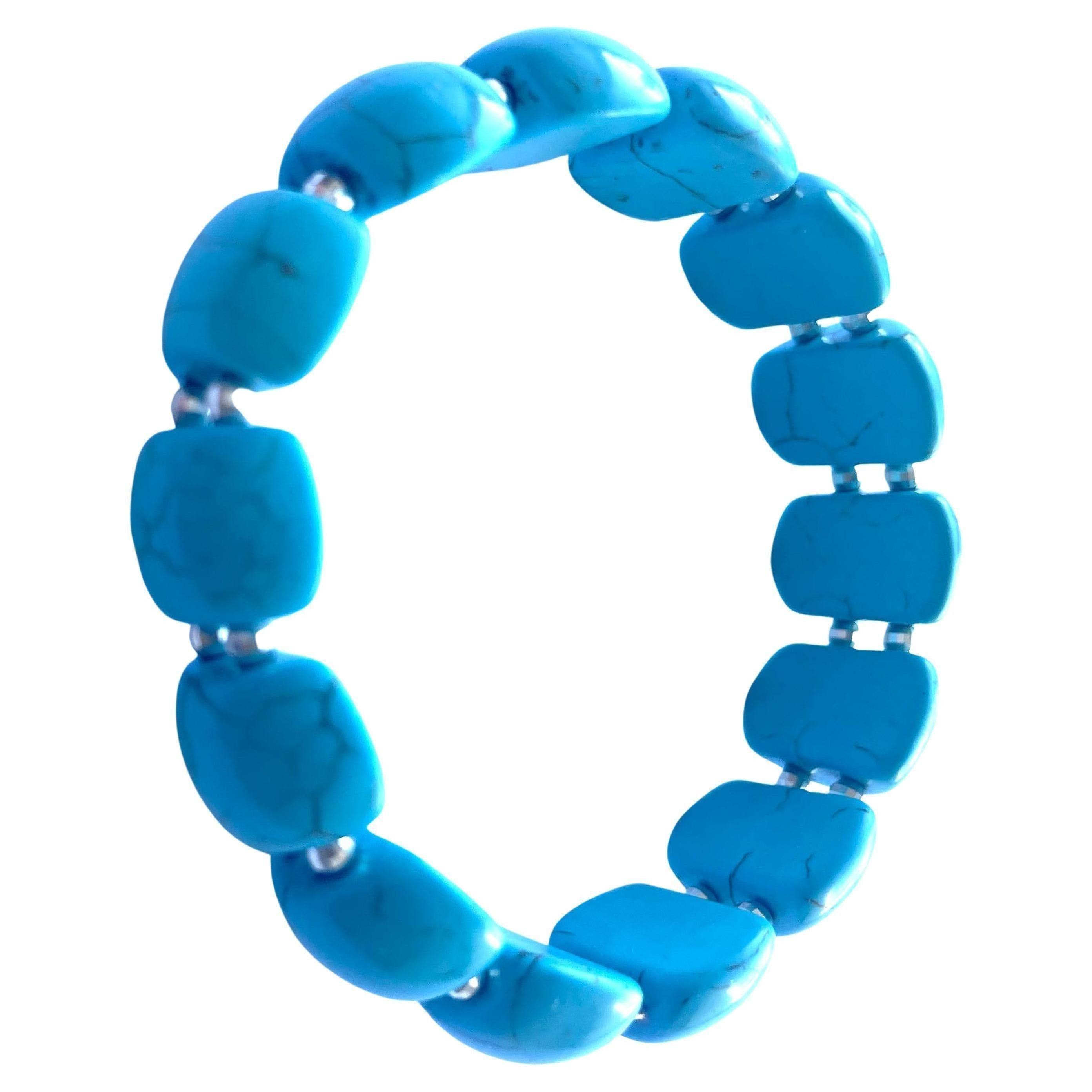 Turquoise Chiclet Bracelet For Sale
