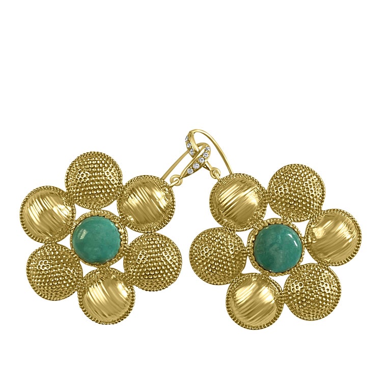 Turquoise Double Circle Earrings
